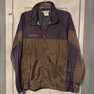 Columbia Lightweight Blue & Green Waterproof Jacket with Hood